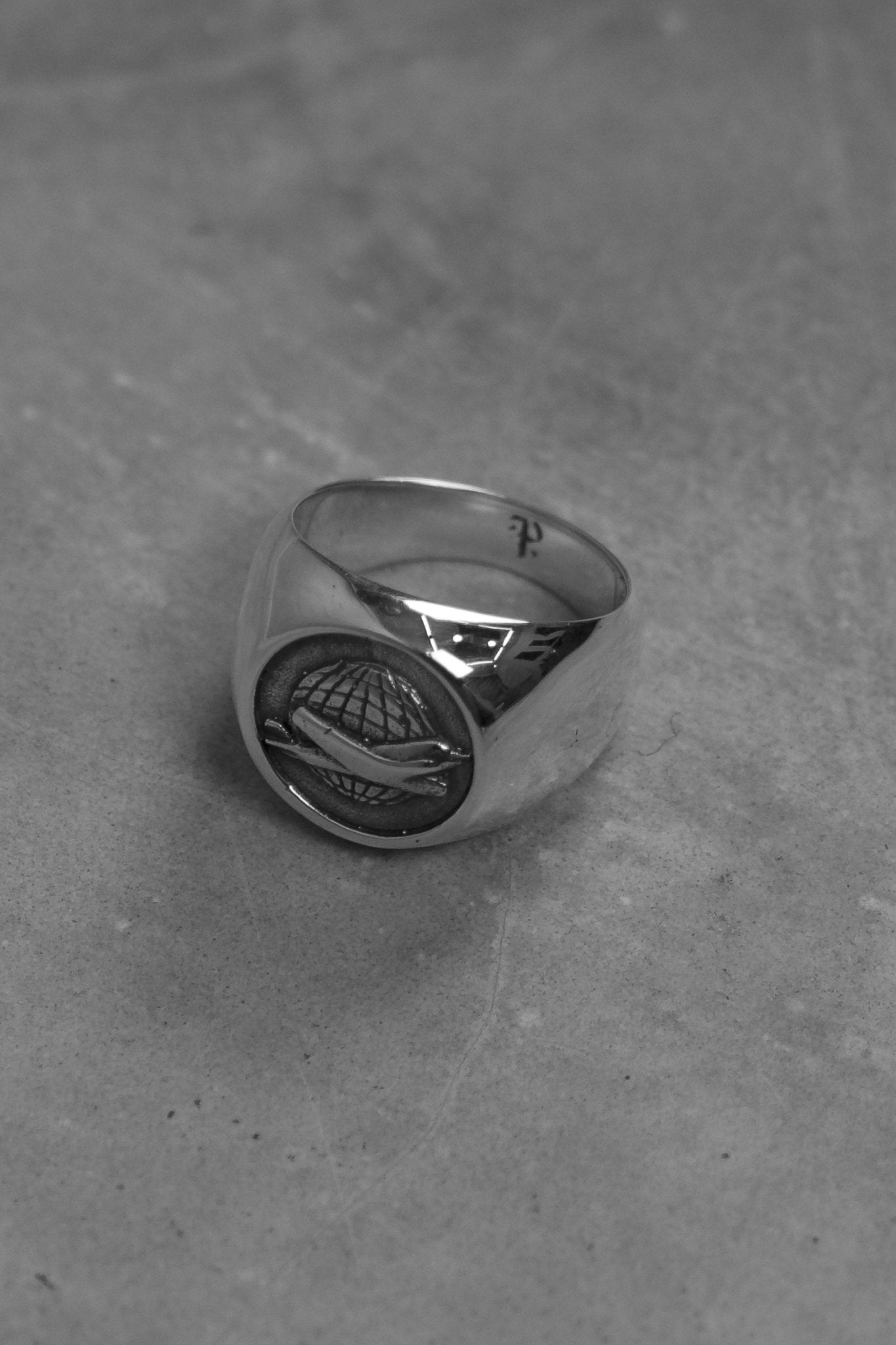 aeroplane sterling silver ring